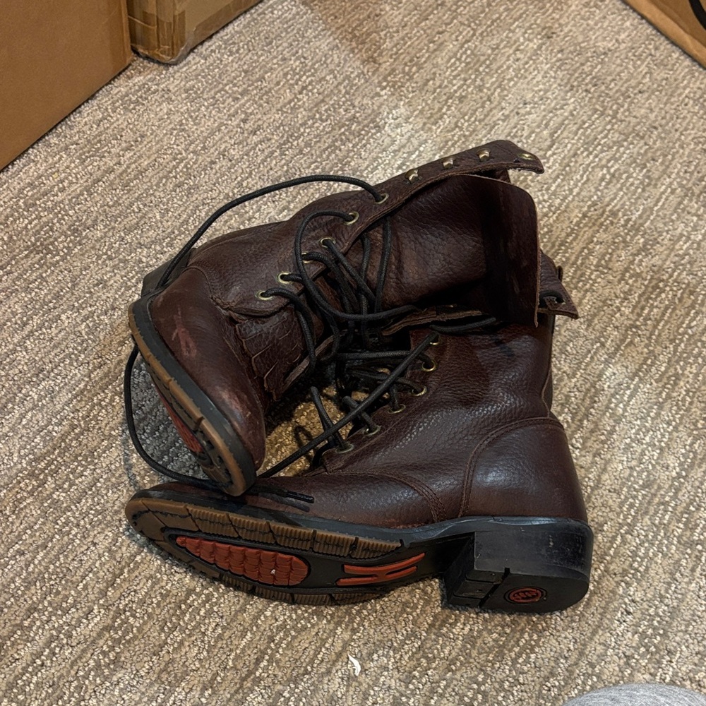 H by Halston Dark Brown Lace Up Boots